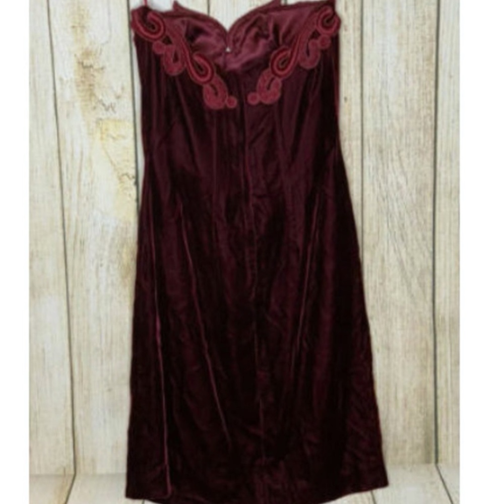 Vintage Victor Costa Burgundy Cocktail Dress - Picture 4 of 6
